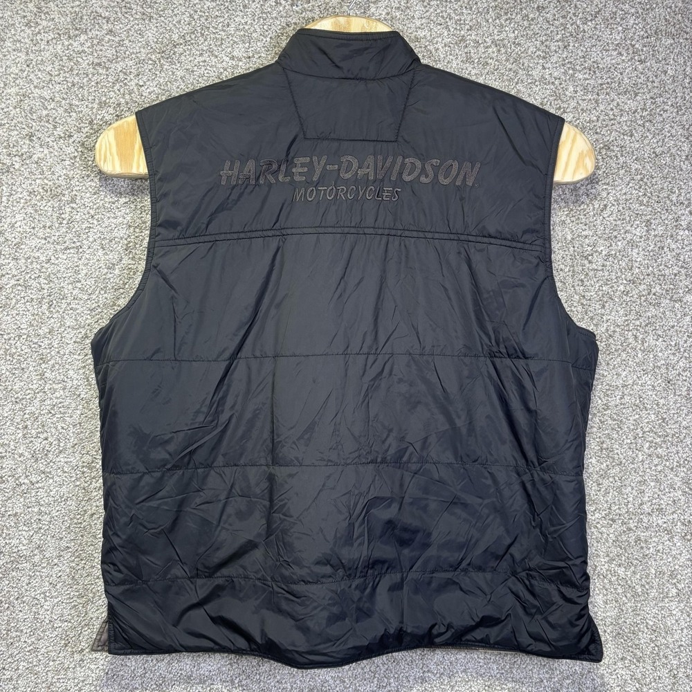 Harley-Davidson Vest Mens XL Camo Reversible Quilted Full Zip Motorcycle Biker